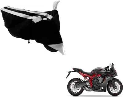 MOCKHE Two Wheeler Cover for Honda(CBR 650F, Black, Silver)