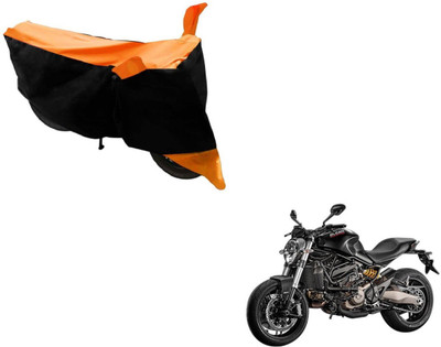 MOCKHE Two Wheeler Cover for Ducati(Monster 821, Black, Orange)
