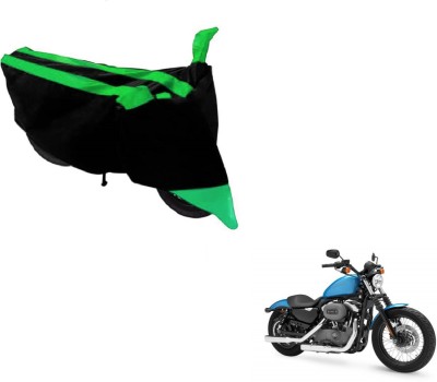 Amanzo Two Wheeler Cover for Harley Davidson(XL 1200, Black, Green)