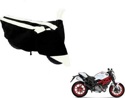 MOCKHE Two Wheeler Cover for Ducati(Monster 796 S2R, Black, White)