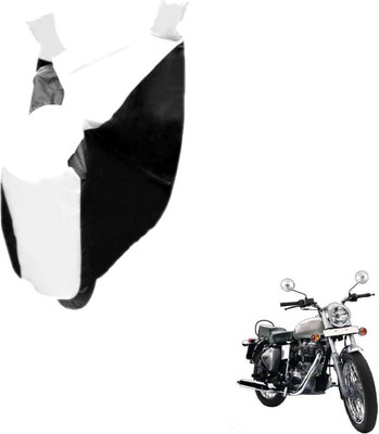 MOCKHE Two Wheeler Cover for Royal Enfield(Bullet 350, Black, White)