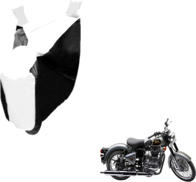 AUTYLE Two Wheeler Cover for Royal Enfield(Classic 500, Black, White)