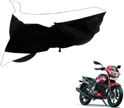 Flipkart SmartBuy Two Wheeler Cover for TVS(Flame SR125, Black, White)