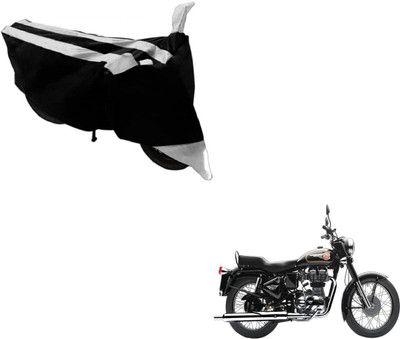 NIKS Two Wheeler Cover for Royal Enfield(Bullet 350, Black, Silver)