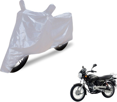 Auto Hub Two Wheeler Cover for Bajaj(Boxer, Silver)