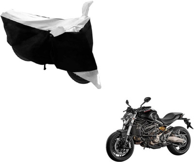 MOCKHE Two Wheeler Cover for Ducati(Monster 821, Black, White)