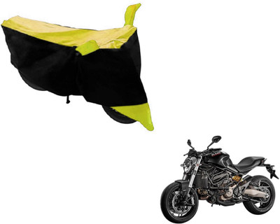 MOCKHE Two Wheeler Cover for Ducati(Monster 821, Black, Yellow)