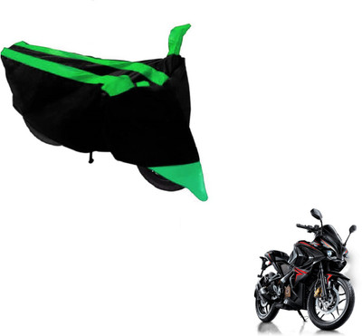 MOCKHE Two Wheeler Cover for Bajaj(Pulsar RS 200, Black, Green)