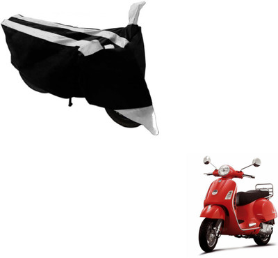 NIKS Two Wheeler Cover for Universal For Bike(Vespa LX, Black, Silver)