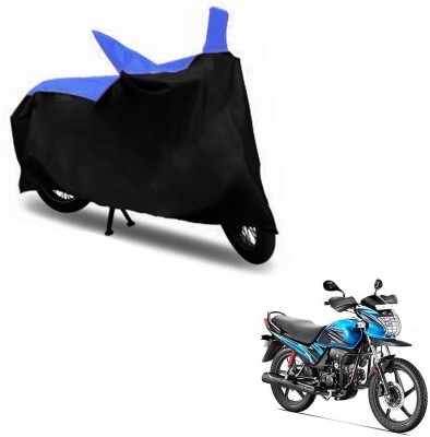 RONISH Two Wheeler Cover for Hero(Passion Pro TR, Black, Blue)