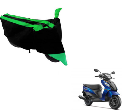 MOCKHE Two Wheeler Cover for Suzuki(Let's, Black, Green)