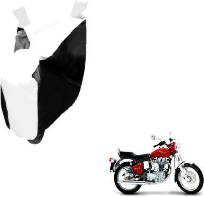 Auto Hub Two Wheeler Cover for Royal Enfield(Black, White)