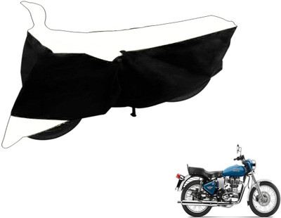 Flipkart SmartBuy Two Wheeler Cover for Royal Enfield(Black, White)