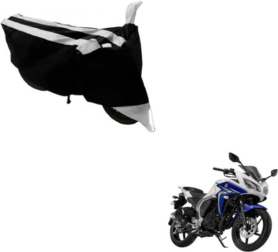 MOCKHE Two Wheeler Cover for Yamaha(Fazer, Black, Silver)