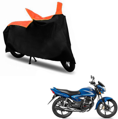 RONISH Two Wheeler Cover for Honda(CB Shine, Black, Orange)