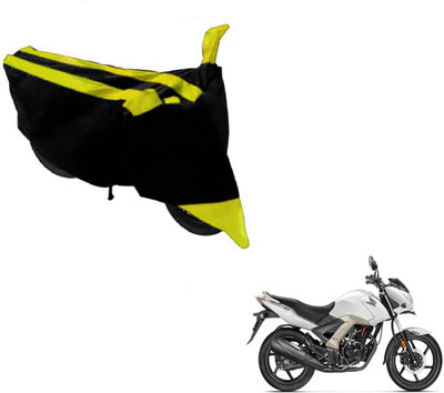 NIKS Two Wheeler Cover for Honda(CB Unicorn, Black, Yellow)