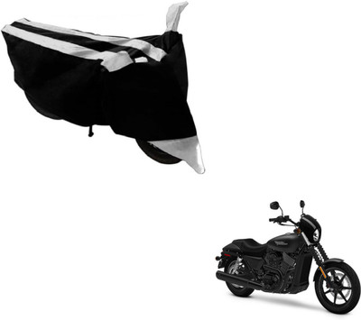 MOCKHE Two Wheeler Cover for Harley Davidson(Black, Silver)