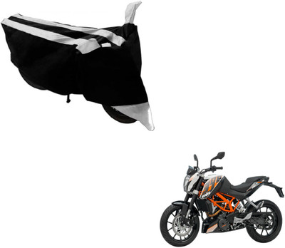 MOCKHE Two Wheeler Cover for KTM(Duke 390, Black, Silver)
