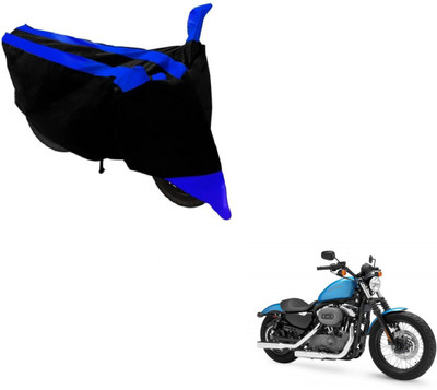 MOCKHE Two Wheeler Cover for Harley Davidson(XL 1200, Black, Blue)
