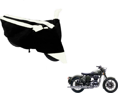 MOCKHE Two Wheeler Cover for Royal Enfield(Battle Green, Black, White)