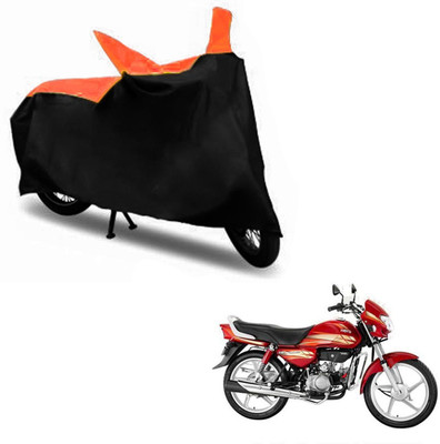 InayaAutoMotive Two Wheeler Cover for Hero(HF Deluxe, Black, Orange)