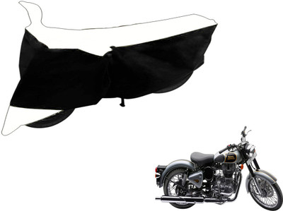 Flipkart SmartBuy Two Wheeler Cover for Royal Enfield(Classic 500, Black, White)
