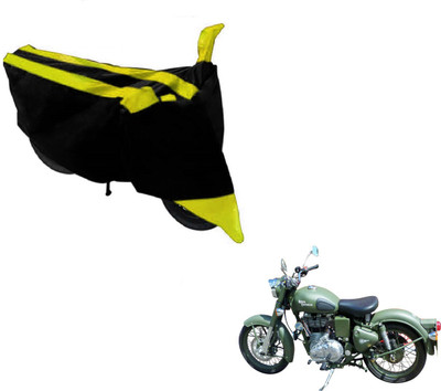 NIKS Two Wheeler Cover for Royal Enfield(Battle, Black, Yellow)
