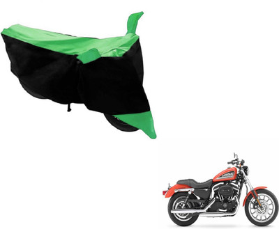 Amanzo Two Wheeler Cover for Harley Davidson(XL 883, Black, Green)
