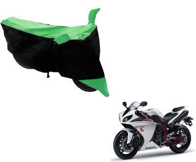 NIKS Two Wheeler Cover for Yamaha(Black, Green)