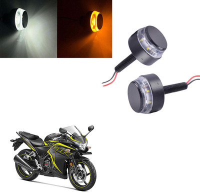 Vagary White Orange Blinking Handle Bar Indicator Light 028 Indicator Light Motorbike LED for Honda (12 V, 15 W)(CBR 250R, Pack of 2)