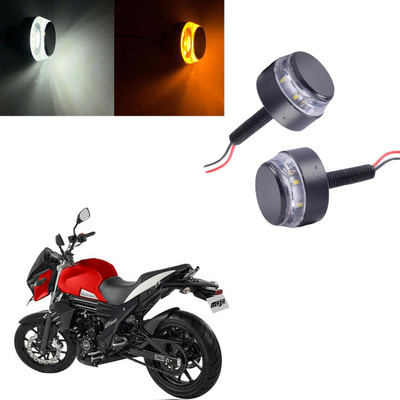 Vagary White Orange Blinking Handle Bar Indicator Light 041 Indicator Light Motorbike LED for Mahindra (12 V, 15 W)(Mojo, Pack of 2)