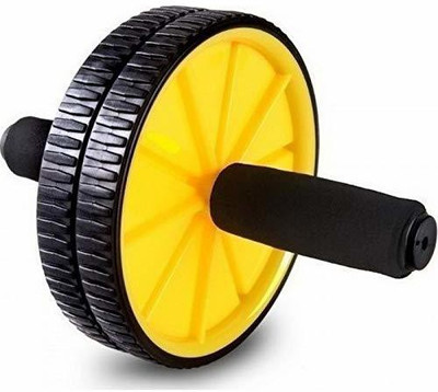 Leosportz Ab Wheel Roller Free Knee Mat and Anti-Slip Handles Ab Exerciser(Yellow)