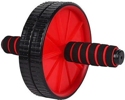 ulfat Double Wheel Balance AB Roller Portable Exerciser with Knee Mat Ab Exerciser(Red)