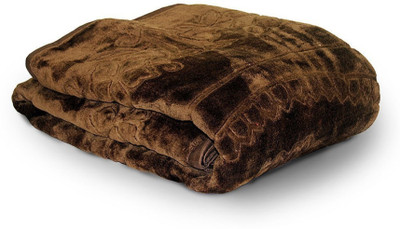 Swikon star Floral Double Mink Blanket for  Heavy Winter(Polyester, Brown)