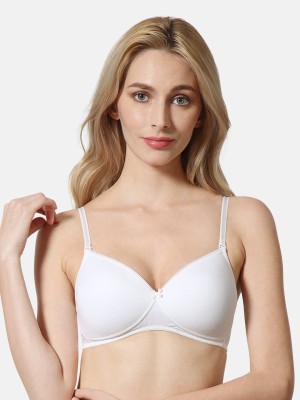 VAN HEUSEN Women White Solid Antibacterial Wireless Bra Women Full Coverage Heavily Padded Bra(White)