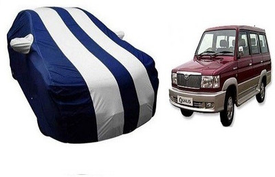 Frap Car Cover For Toyota Qualis (With Mirror Pockets)(White, Blue)