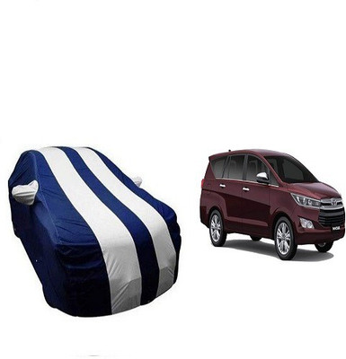 Frap Car Cover For Toyota Innova (With Mirror Pockets)(White, Blue)