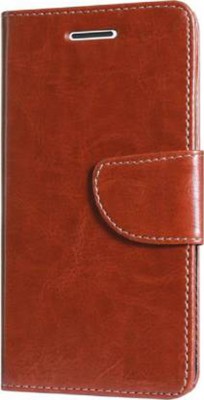 Shopsji Flip Cover for Vivo Y93, Brown Fancy Vintage Leather flip cover For Vivo Y93(Brown, Dual Protection, Pack of: 1)