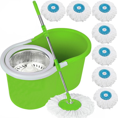 V-MOP Degree Self Spin Wringing With 8 Super Absorbers for Home & Office Floor Mop Set(Multicolor)