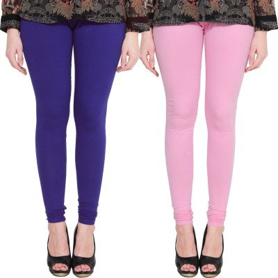 Lapza Churidar  Ethnic Wear Legging(Blue, Pink, Solid)