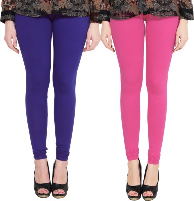 Lapza Churidar  Ethnic Wear Legging(Blue, Pink, Solid)