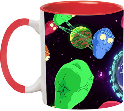 ARTBUG Rick And Morty Cartoon -3404-Red Ceramic Coffee Mug(350 ml)