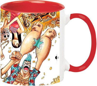 ARTBUG One Piece Cartoon -3301-Red Ceramic Coffee Mug(350 ml)