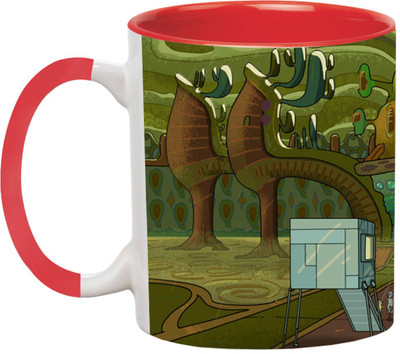 Ashvah Rick And Morty Cartoon -3405-Red Ceramic Coffee Mug(350 ml)