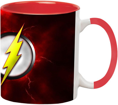 Ashvah The Flash - 2921-Red Ceramic Coffee Mug(350 ml)