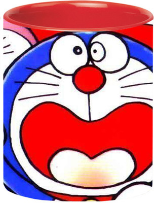 ARTBUG Doraemon Cartoon -3167-Red Ceramic Coffee Mug(350 ml)