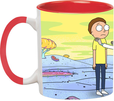 ARTBUG Rick And Morty Cartoon -3413-Red Ceramic Coffee Mug(350 ml)