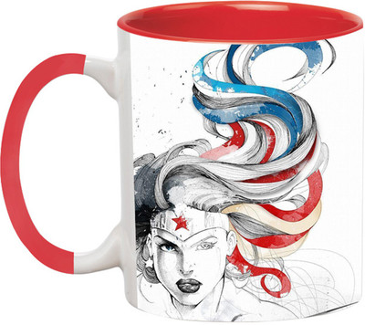 ARTBUG Wonder Woman - 3026-Red Ceramic Coffee Mug(350 ml)
