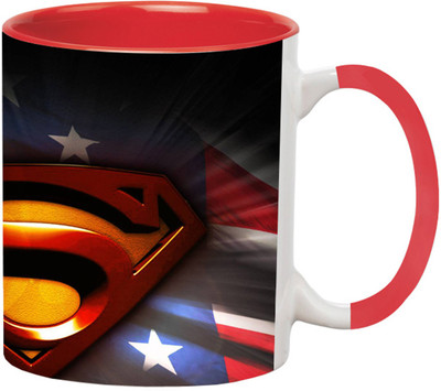 ARTBUG Superman Superhero - 2898-Red Ceramic Coffee Mug(350 ml)