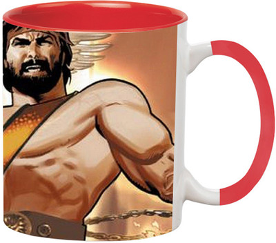 ARTBUG Hercules Greek Hero -2734-Red Ceramic Coffee Mug(350 ml)